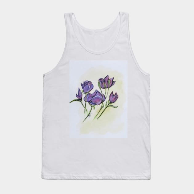 Water Color Pencil Exercise Tank Top by cjkell